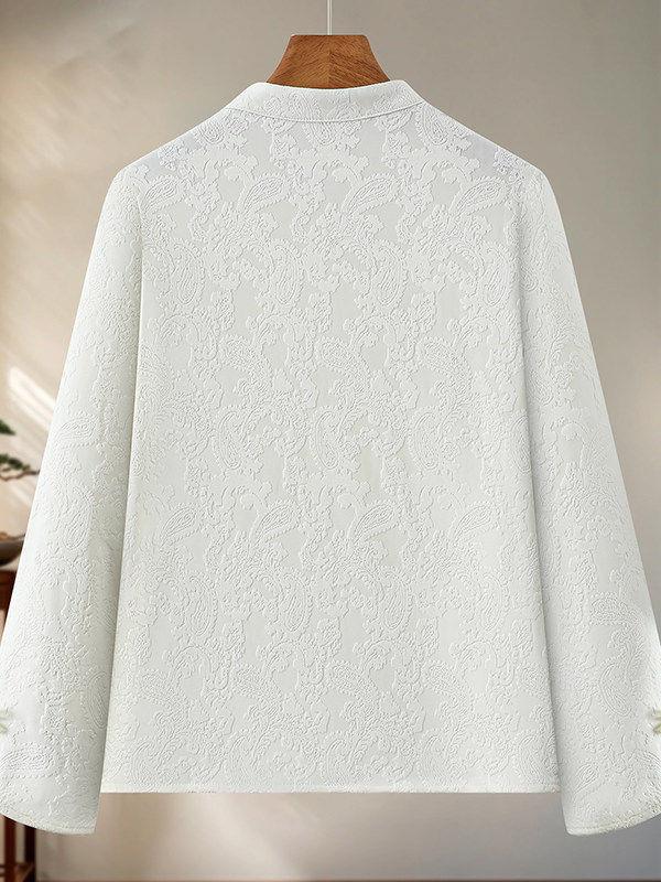 Women's Long Sleeve Chinese Style Velvet Top for Spring/Autumn