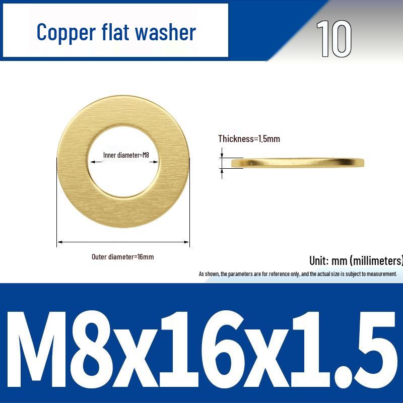 Ultra-Thin Brass Flat Washer Round Shim (Sizes M2-M20)