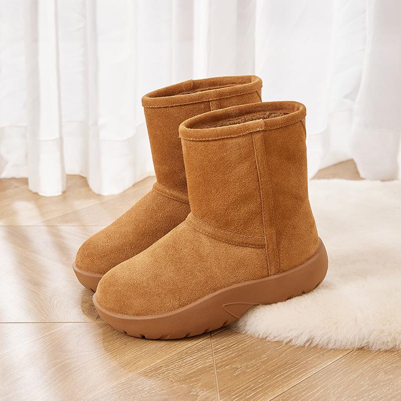 Echtlederschuhe, Schneestiefel, Dicke und warme Baumwollschuhe für Damen zum Warmhalten