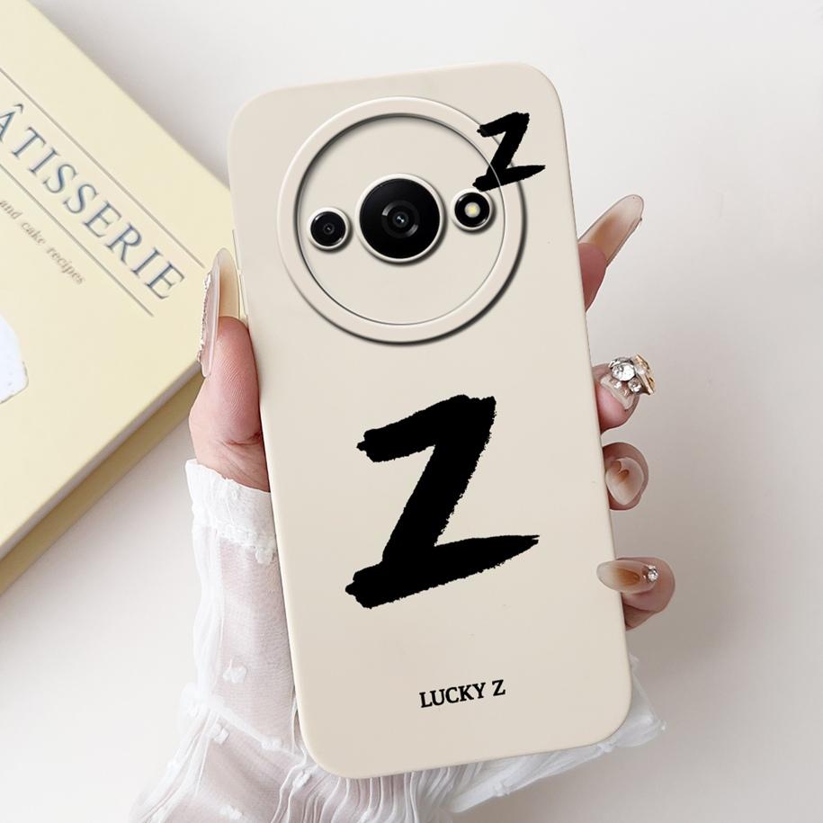 For Xiaomi Poco C61 Case PocoC61 C 61 Cover Luxury Letters Soft White Black Silicone Matte Fundas For Xiaomi Redmi A3 A3x Bumper