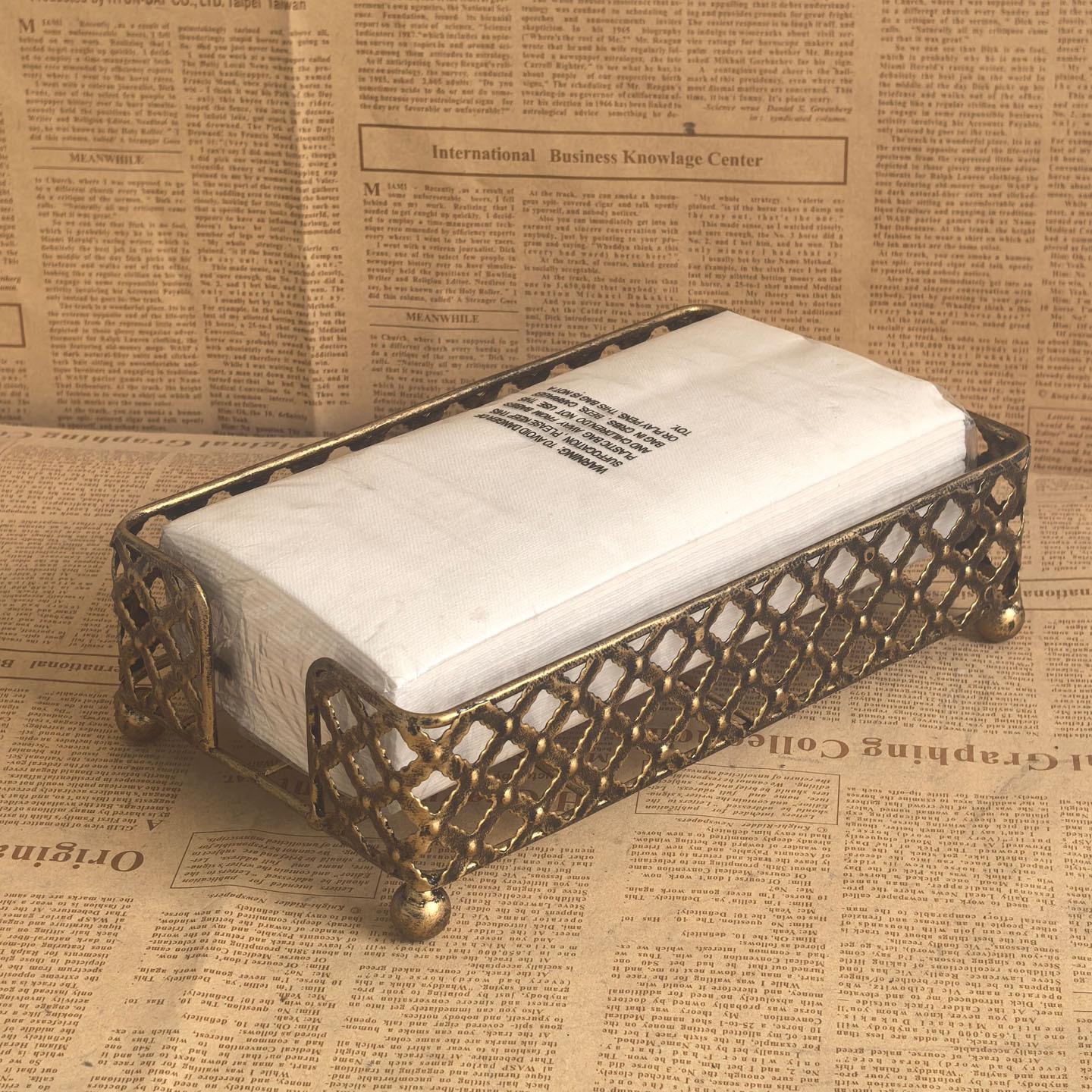 Retro Iron Art Hand Towel Box with Anchor Design 23x14.5x7 cm