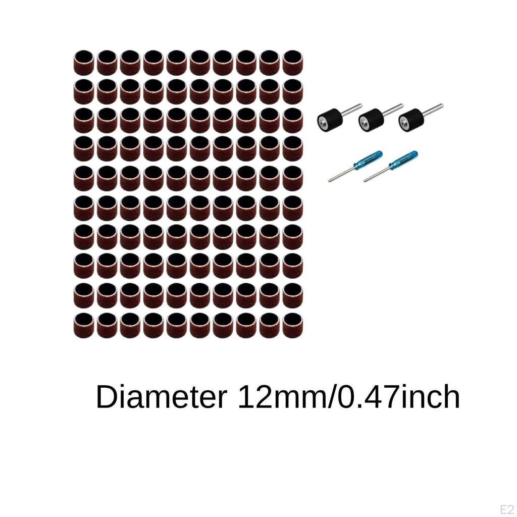 Sanding Drum Kit 80 Grit Aluminum Oxide Sleeves Mandrels Set for Most Rotary Tools
