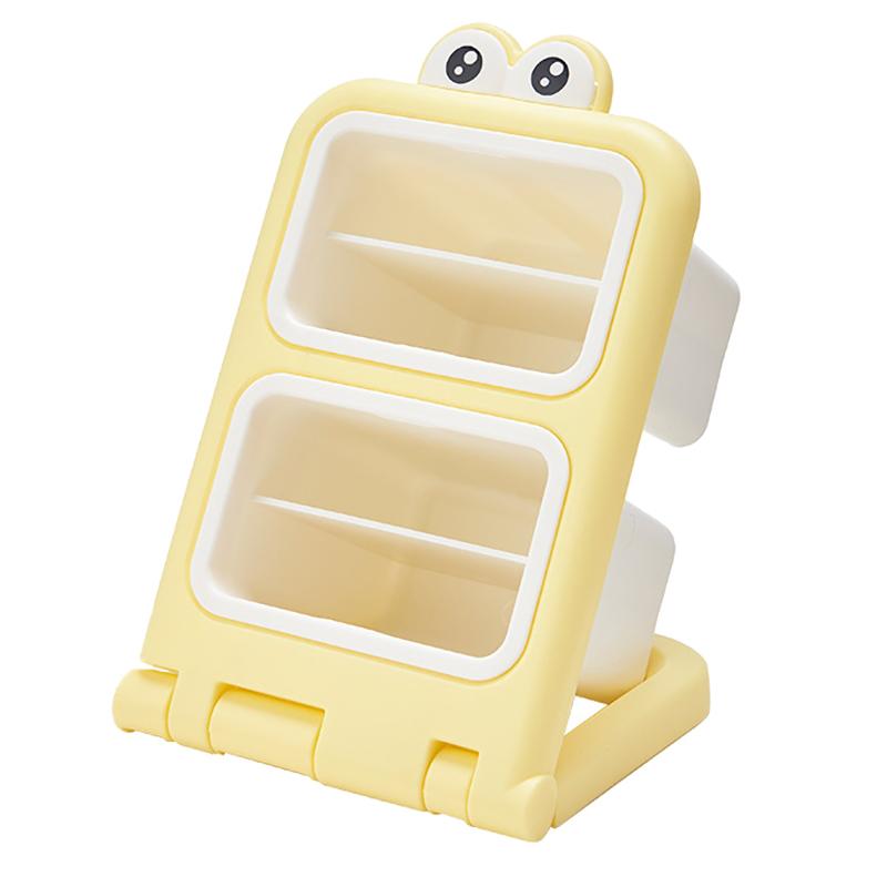 

Наклонный держатель для ручек, подставка для канцелярских товаров, органайзер для хранения косметики, настольный органайзер для общежития колледжа, офиса, школы жёлтый