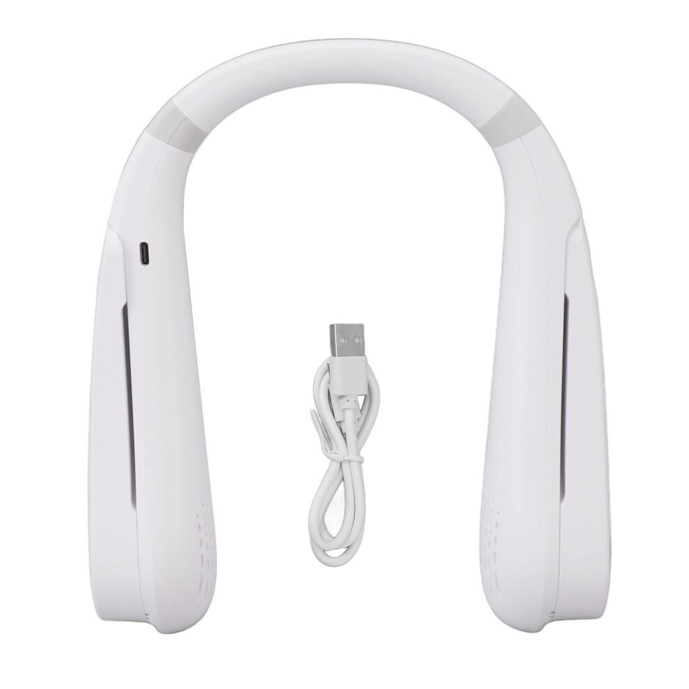 USB Rechargeable Bladeless Neck Fan Ultra Quiet, Personal Cooling Fan with LED Display Adjustable Speeds Comfortable Headphone Design for Office Home