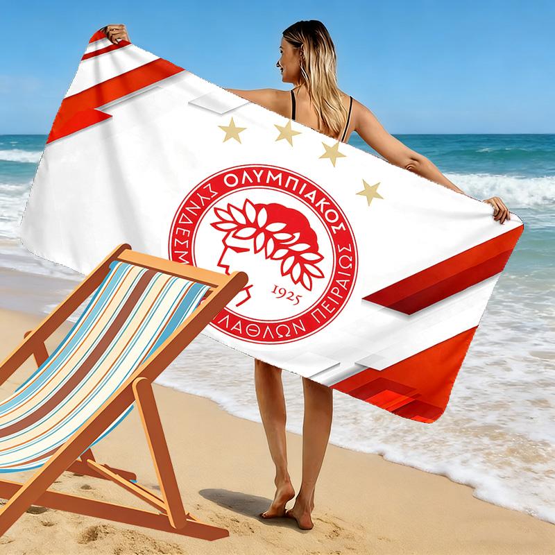 Olympiacos F.C.2 Print Strandtuch, Großes Weiches Schnelltrocknendes Handtuch für Strand Camping Schwimmen