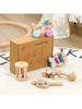 5 pezzi di giocattoli in legno Montessori per neonati, bambini, possono masticare, sonagli per le mani, giocattoli per l'educazione prescolare, formazione dell'udito, regalo di nascita