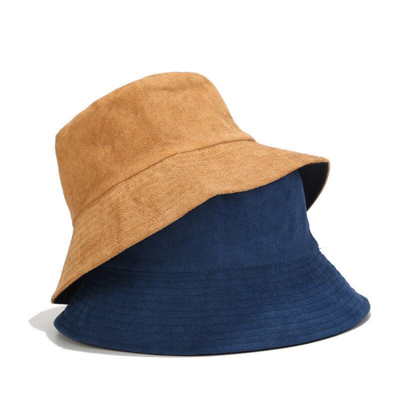 Men Women Wide Brim Suede Sun Hat Outdoor Hiking Fishing Bucket Cap