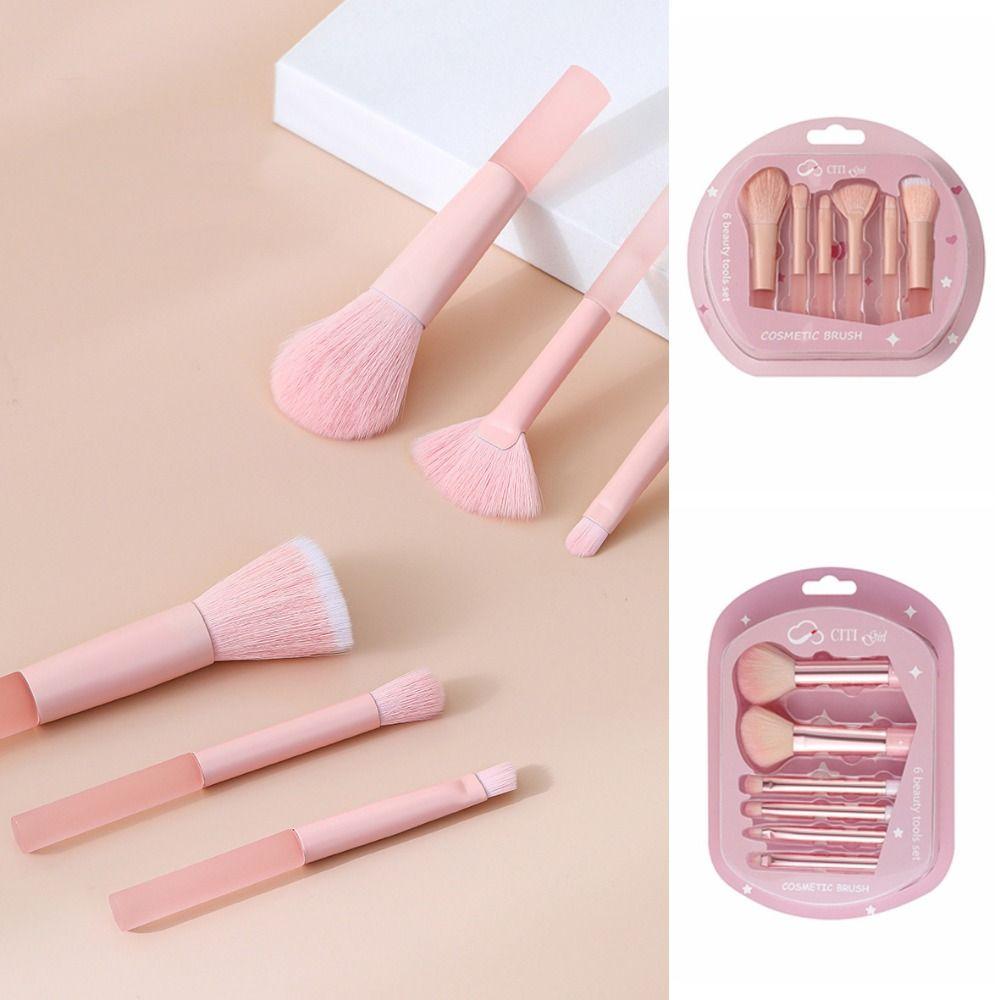 6pcs Soft Eyeshadow Powder Brush Cosmetic Tool Cosmetic Brush Set Fashion Makeup Brushes Set Travel