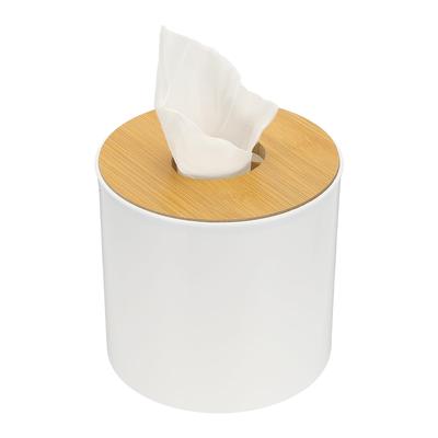 Uxcell Round Tissue Box Cover with Lid, Toilet Paper Holder for Home, Bathroom, and Office Use, White