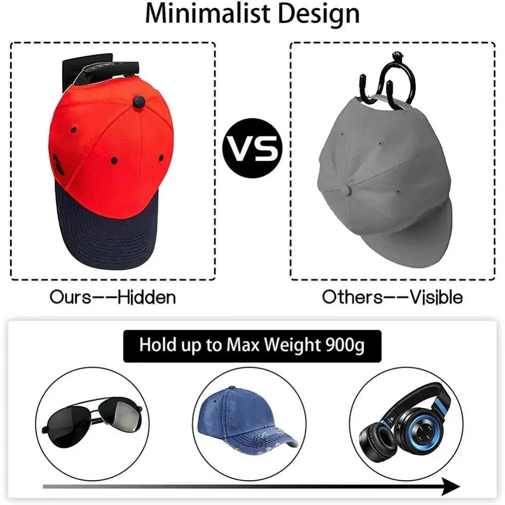 2/4/8/10 Bathroom Accessories Pieces Shelf Baseball Organizer Casual Kitchen Hat Organizers Storage Box Without Drilling Cap