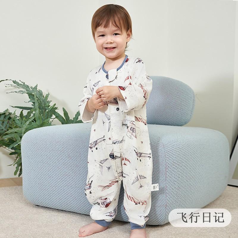 Bamboo Cotton Toddler Sleeping Bag Air Conditioned Room Split Leg Design Anti-Bacterial A-Class Safety