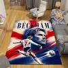 Becks Flannel Printed Carpet, Home Sofa Decoration for Living Room & Bedroom, Non‑Slip Play Flannel Floor Mat for Game Room