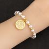 Nidin High Quality Round Shape Girl Boy Pearl Beads Zircon Hand Bracelets For Female Son Daughter Cute Jewelry Mother's Day Gift