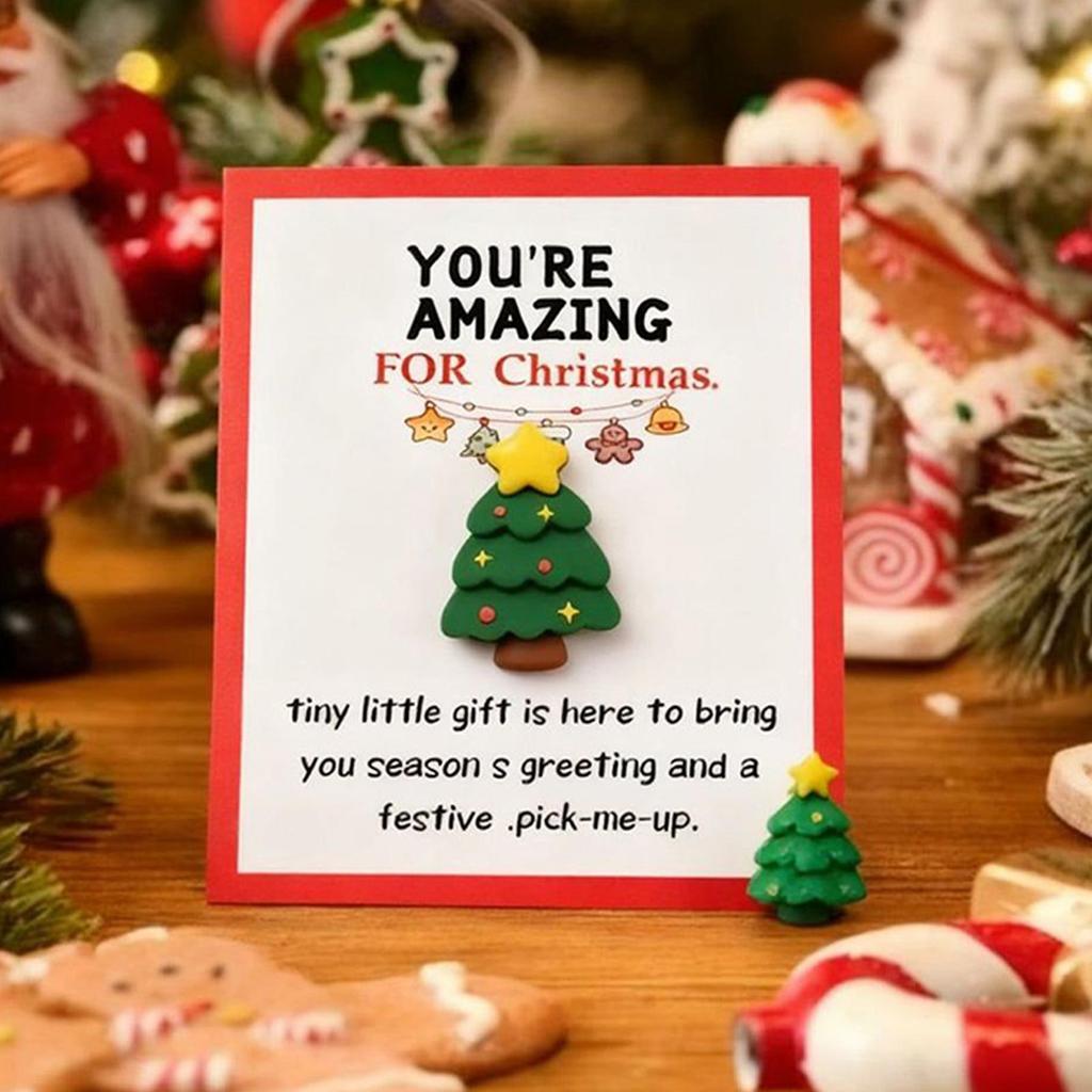 Small Hug Pocket Christmas Holiday Atmosphere Ornament Mini Santa Hugs With Heartwarming Cards for Men Women Boys Girls Youth