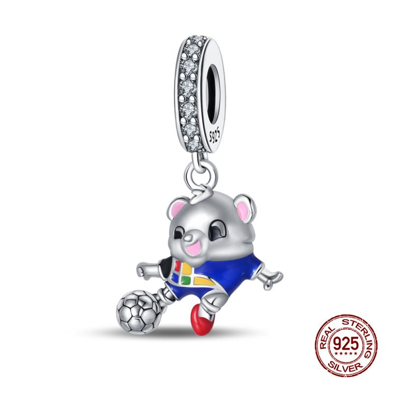 Charms Copper Fit 3Mm Original Bracelet Necklace Womens Sports Fitness Football Series Charms Diy Fine Jewelry Gifts