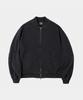 Lettercomo Heavy Cotton Garment Stadium Varsity Jacket Stone Black