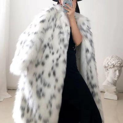 Imitation Fur Coat Women's Imitation Fox Hair Long Coat Winter New Fluffy Spotted Long-sleeved Coat