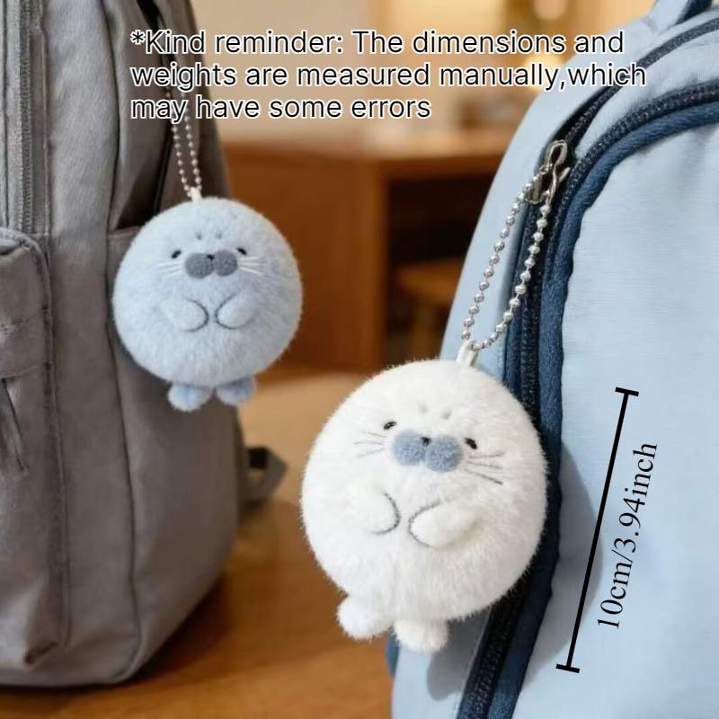 Cute Cartoon Seal Plush Pendant Decorative Plush Keychain Doll Backpack Charms Birthday Gift Keychain Accessories