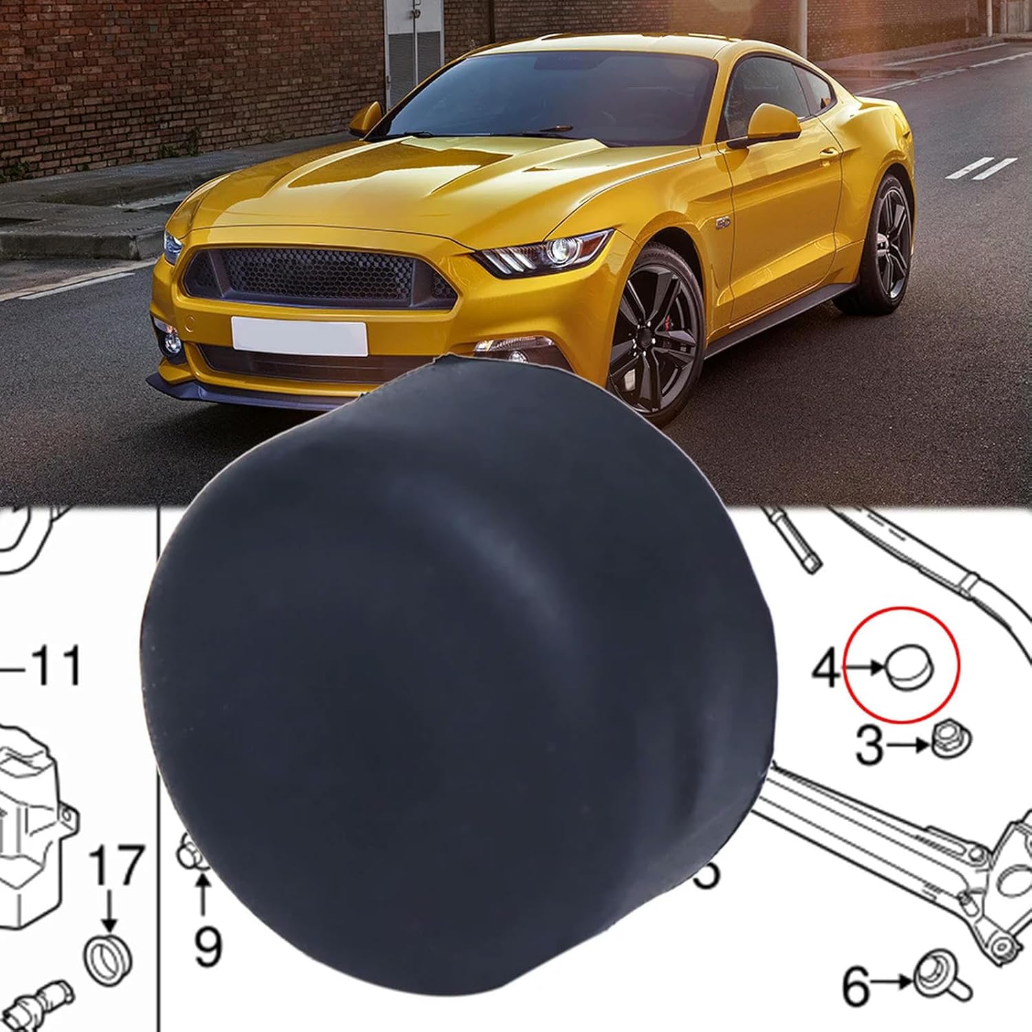 2pcs Car Front Windshield Wiper Arm Nut Covers,for Mustang MK6 2015-2022,Windscreen Wiper Screw Caps