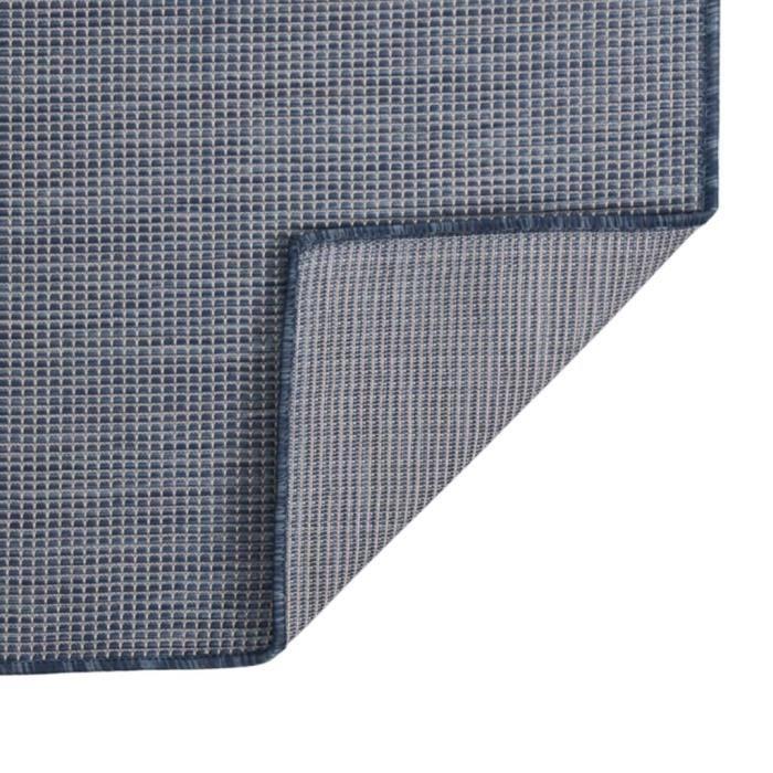 VidaXL Tapis à tissage plat d'extérieur 120x170 cm Bleu