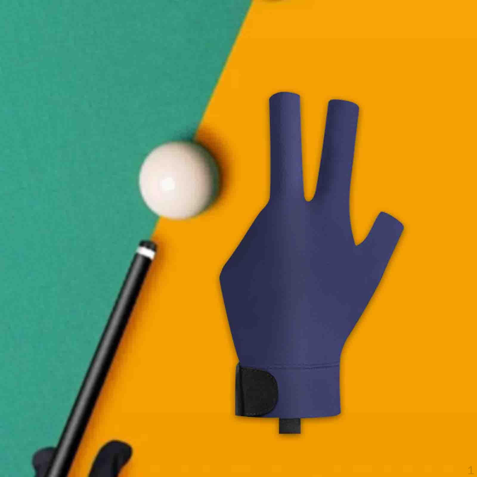 

Перчатка для бильярда с тремя пальцами для снукера и пула для мужчин и женщин Left Black Blue L