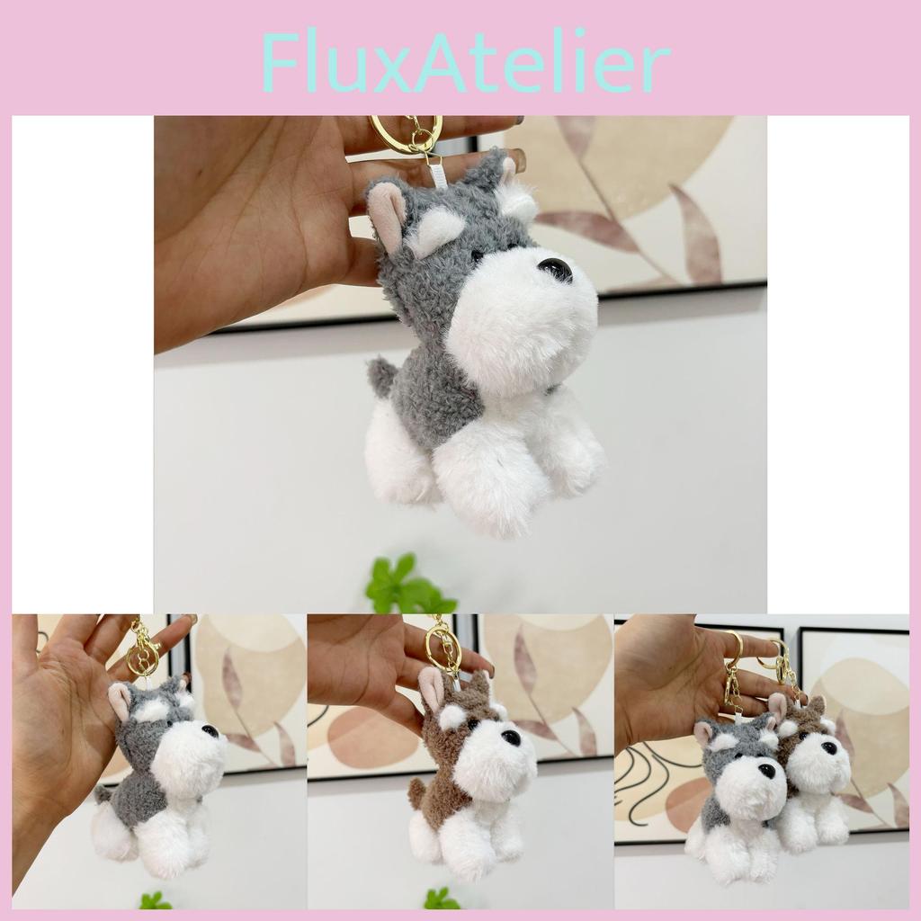 Soft Schnauzer Plush Keychain Cute Dog Stuffed Toy For Bags