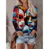 Womens Casual Abstract Print Long Sleeve Crew Neck T-Shirt 3D Effect 2025 Comfort Fit