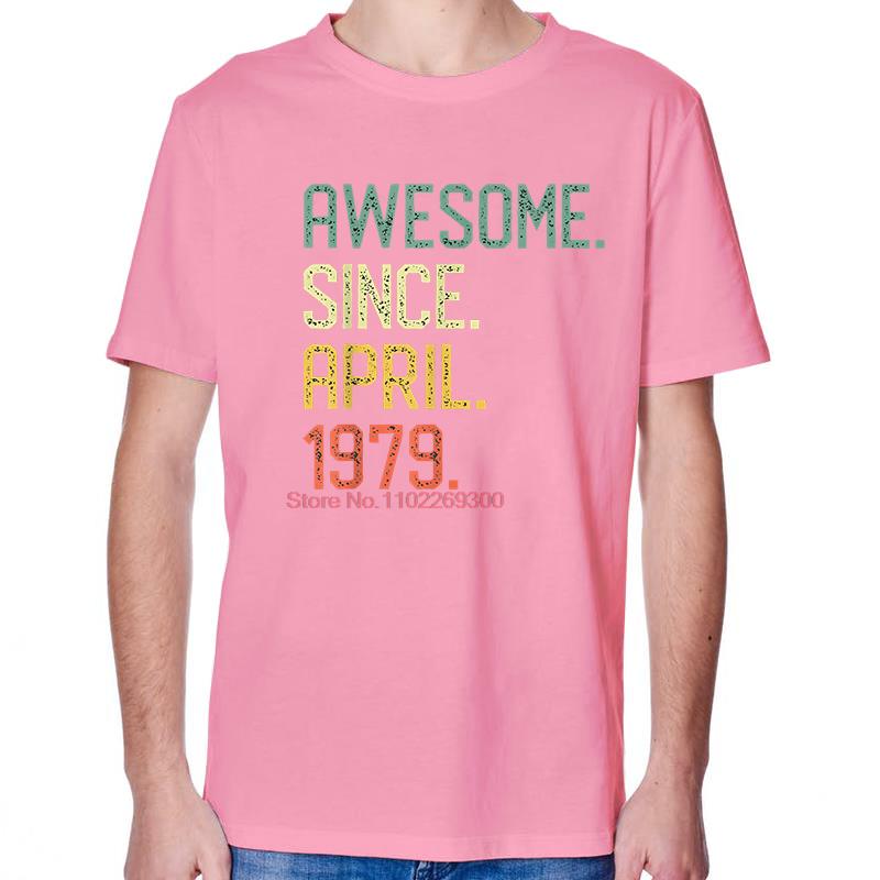 Birthday Gift For Who April Born In 1979 Vintage Graphic T Shirts Tees Tops Summer Cotton Short Sleeve TShirts Print T Shirt