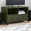 VidaXL TV Cabinet, Television Stand with Drawers and Shelves, TV Stand with Living Room Storage, Olive Green 846702