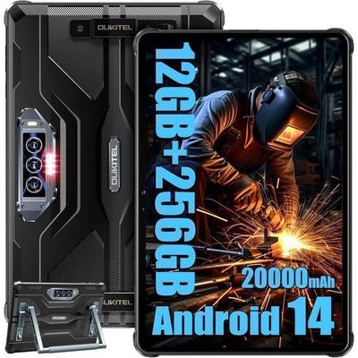 OUKITEL RT8 Unbreakable Tablet 12GB+256GB 20000mAh Rugged Touchscreen Tablet 11” Android 14 Tablet 48MP Dual SIM/IP68/IP69K Black