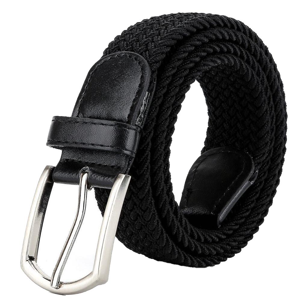Elastic Nylon Unisex Casual Knitted Pin Buckle Jeans Belt Woven Canvas Elastic Expandable Stretch Waistband For Women Men Girdle