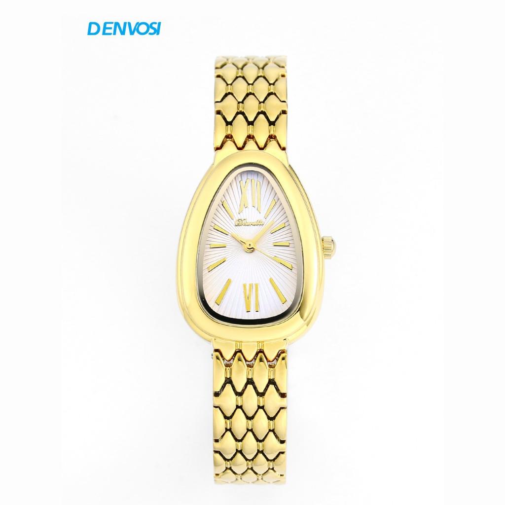 Snake Head Design Steel Band Women's Quartz Watch - Trendy Ins Style, High-End Fashion Wristwatch for Ladies