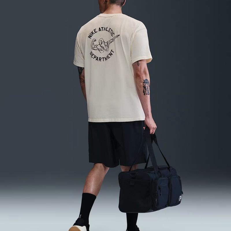 Nike Short Sleeve T-Shirt Comfortable Versatile Simple Fashion Men Tops Light-Ivory HJ3694-110