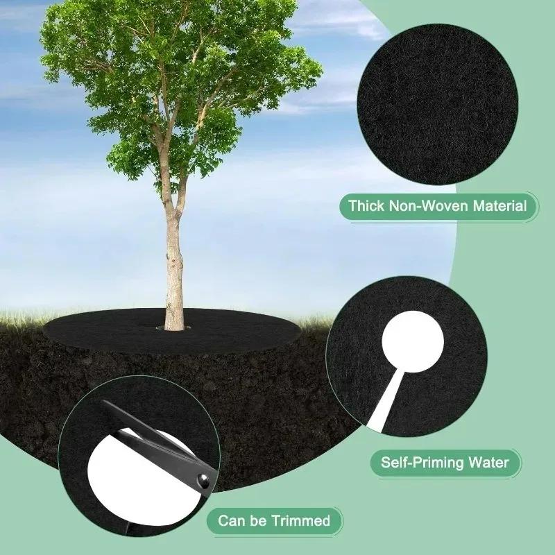 Tree Protection Weeds Mats Gardening Mulch Ring Reusable Non-Woven Fabric Plant Pot Soil Covers Degradable Weeds Barrier Mat
