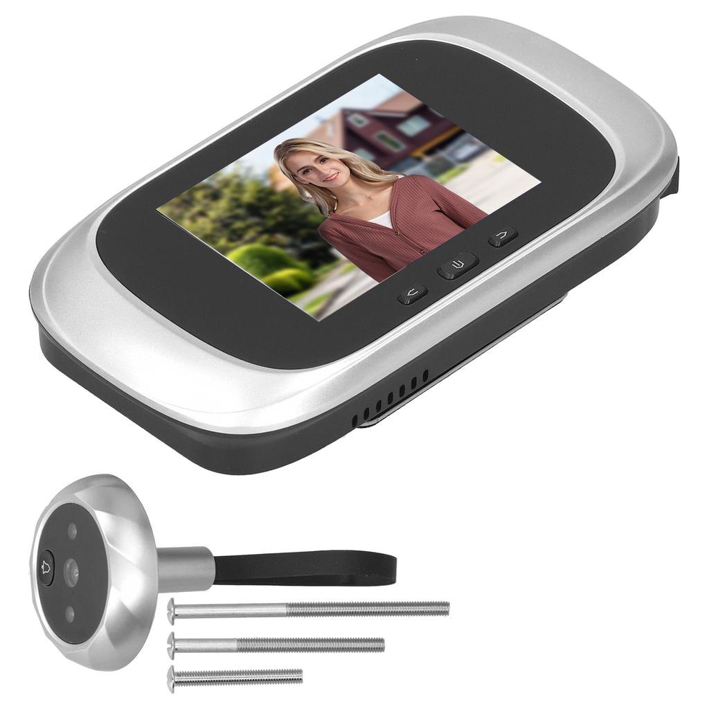 Electric Video Doorbell High Definition Camera 90 Degree Angle Digital Door ViewerSilver