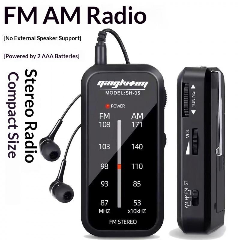 1Pcs Portable Music Playe Aaa Batteries With Headphones Pocket Radio Mini Walkman Am Fm Radio Hand Stereo Portable Radios