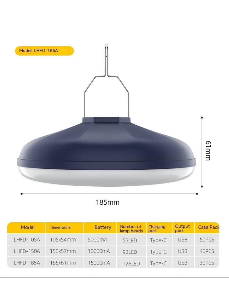 Camping Lanterns Portable LED Hang Tent Light Rechargeable Outdoor Fishing Emergency Lighting UFO Night Lamps