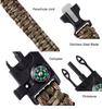 Outdoor Survival Tools Paracord Whistle Compass