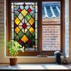 Retro-painted Diamond-shaped Grid Home Glass Window Beautification and Decoration Electrostatic Window Stickers