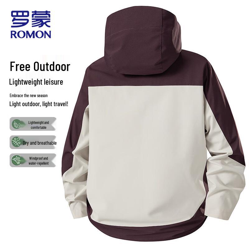 ROMON Men's Spring Autumn Fashion Hooded Jacket