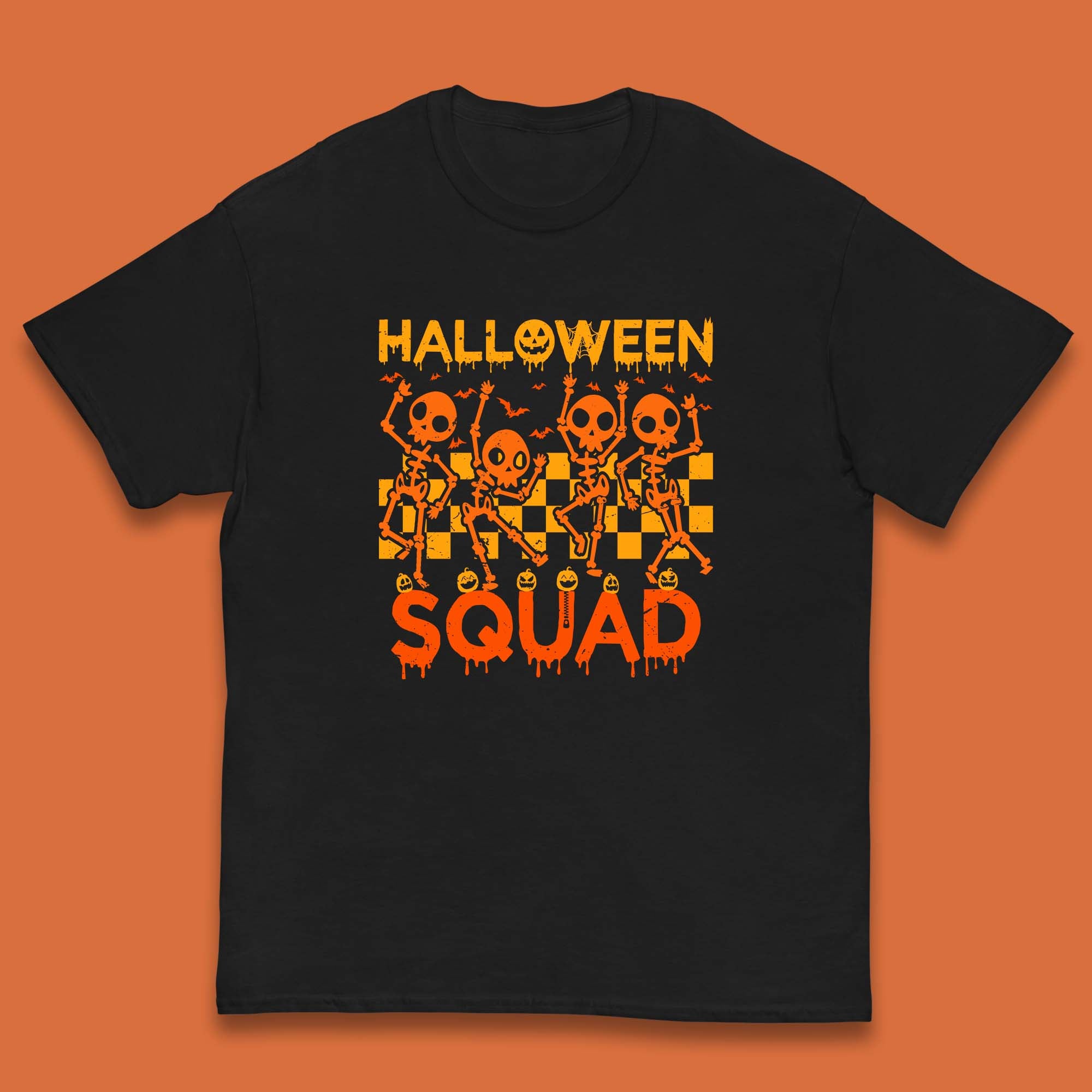 Halloween Squad Dancing Skeletons Squad Goals Dancing Halloween Skull Kids T Shirt 100