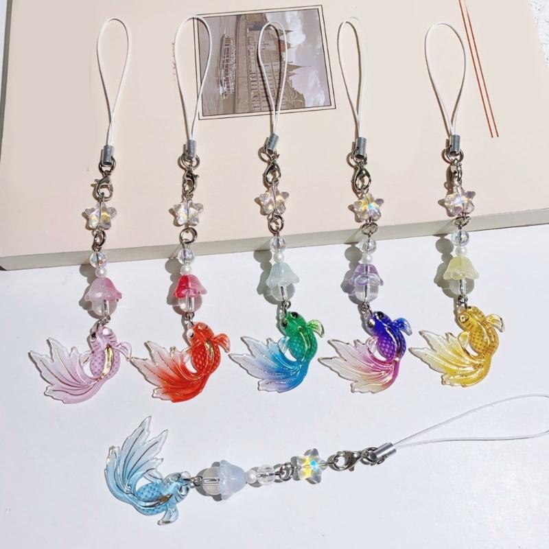 Acrylic Fish Keychain For Keys Bags Multi Purpose Decoration Gift Phone Lanyard With Shatterproof Feature