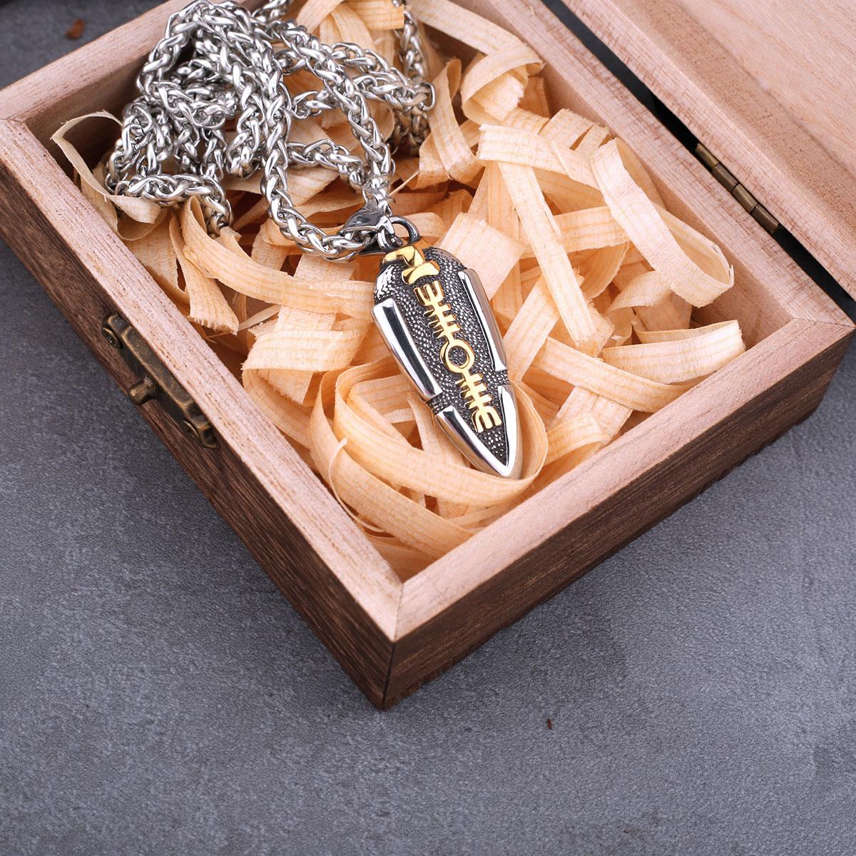 Нержавеющая Сталь Копье Одина Валькнут Гунгнир Подвеска Ожерелье Скандинавская Мифология Руна Ворон Мужские Панк Украшения Подарки