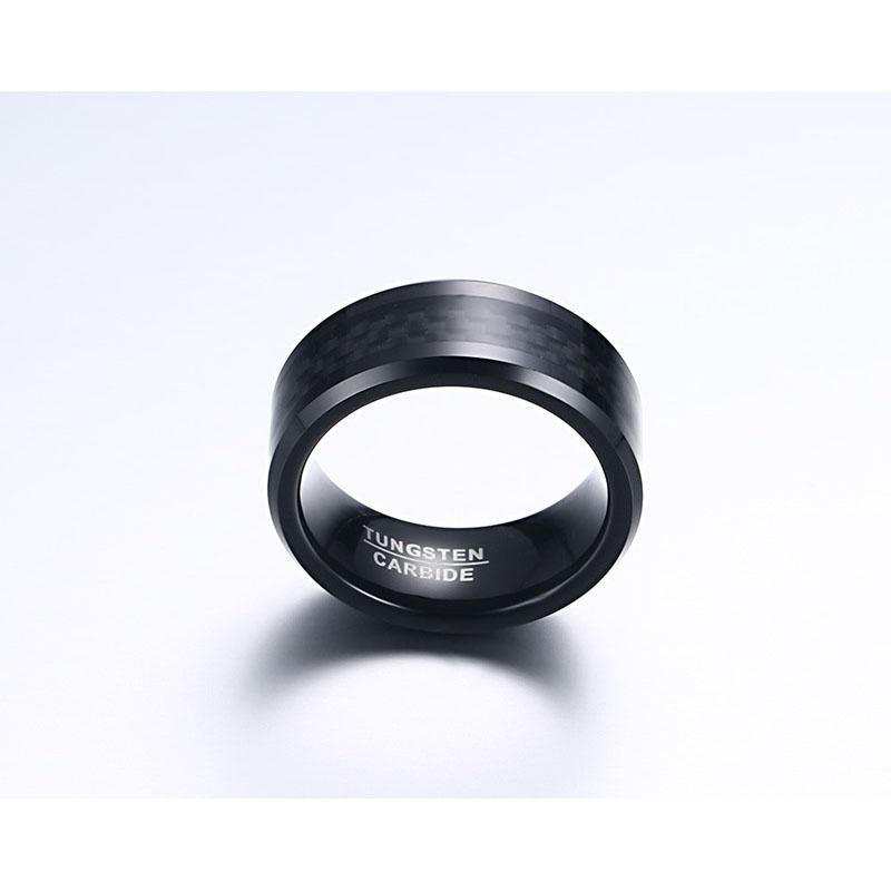 Unisex Exquisite Tungsten Steel Men 's Rings Black Tungsten Ring Fashion Jewelry