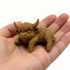 Cute Highland Cow Monitor Statue 3D Printed Farm Cow Screen Topper Figurine Funny Computer Monitor Accessories for Home Office Shelf Decor