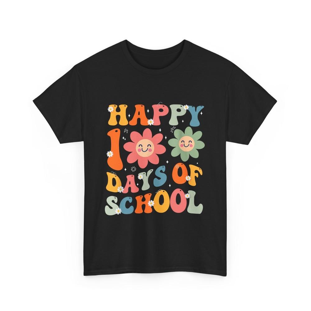 Retro Happy 100th Day Of School Cute Flowers school Kids T-Shirt Unisex T-Shirt XXL