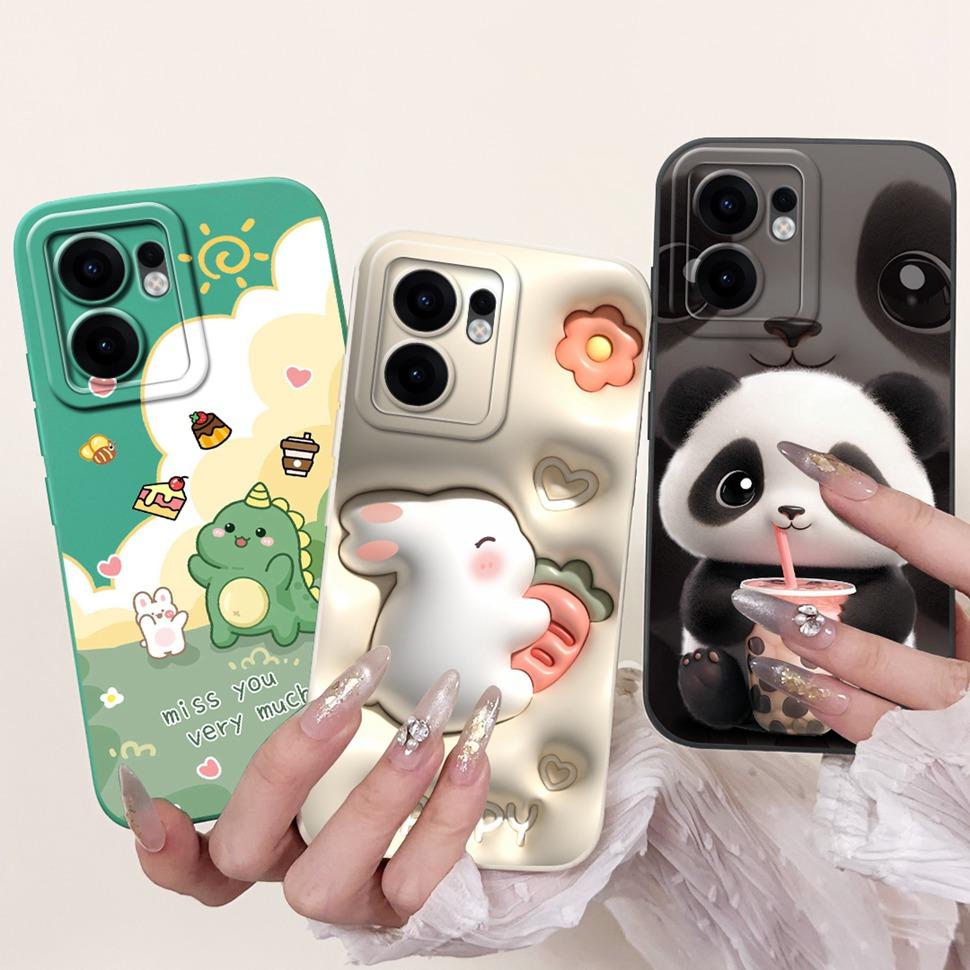 For Oppo Reno13 F Case Cute Rabbit Panda Soft Silicone Phone Cover For Oppo Reno 13 Reno13 Pro 13F Reno13F 5G Fundas Capa Shell
