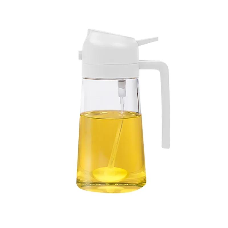 2 In 1 Glass Oil Spray Bottle with Pour Spout - Dual - Purpose for Olive Oil, Soy Sauce - Camping, Bbq, Baking & Picnic Tool