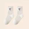 1Pairs Lovely Cozy Hairy Mink Velvet Socks Autumn Winter Hosiery Thickened Plush Warm Sleep Home Fluffy White Heart-shaped Socks