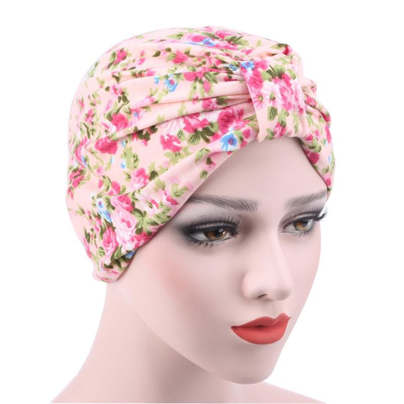 2017 Pastoral Floral Cotton Head Wrap - High Quality Postpartum Muslim Hat